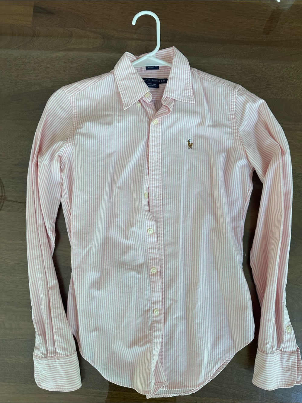 Ralph Lauren Women's Pink Stripe Button-Down Shirt